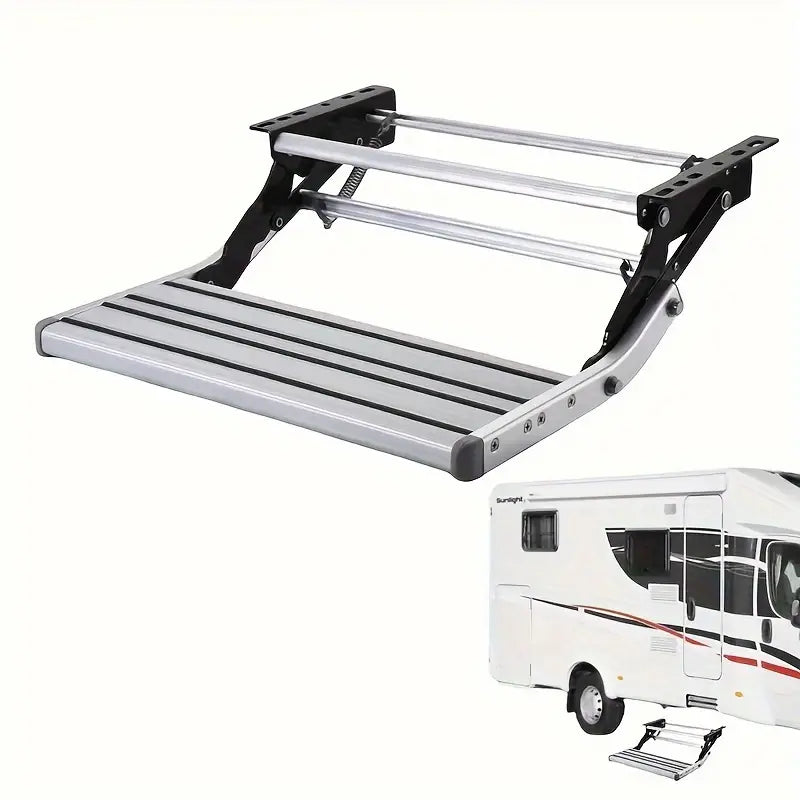 Rv Step Camper Trap Opvouwbare Handmatige Enkele Uitklapbare Treden Opvouwbare Aluminium Massieve Rv Deur Onderste Trede Zwaar Veiligheidsplatform Eenvoudig Te Installeren,1-Step Manual Rv Step Camper Trap Opvouwbare Handmatige Enkele Uitklapbare Treden Opvouwbare Aluminium Massieve Rv Deur Onderste Trede Zwaar Veiligheidsplatform Eenvoudig Te Installeren,1-Step Manual