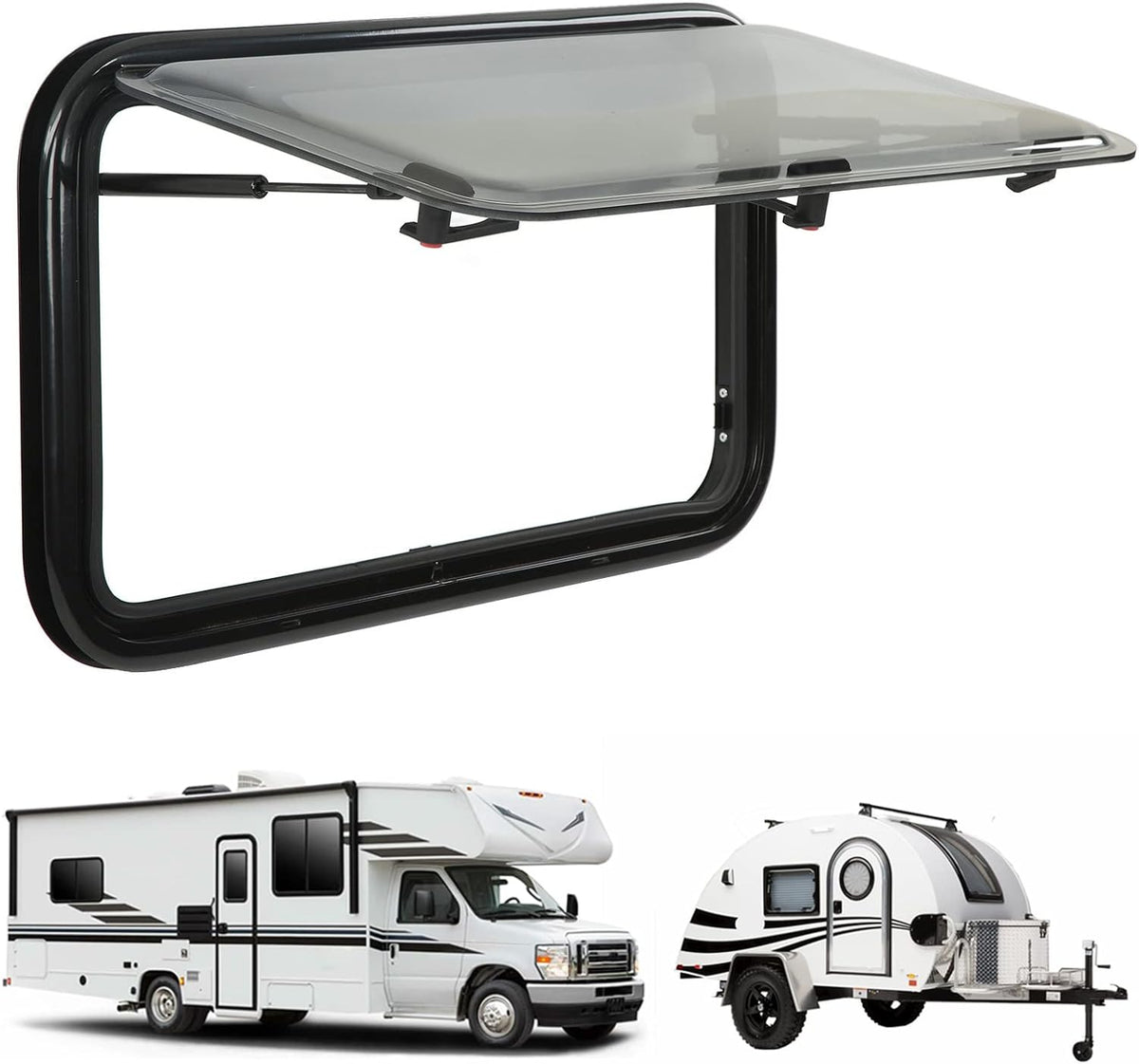 RV Window, Push Pull Style Protection Waterproof Slide, With Interior