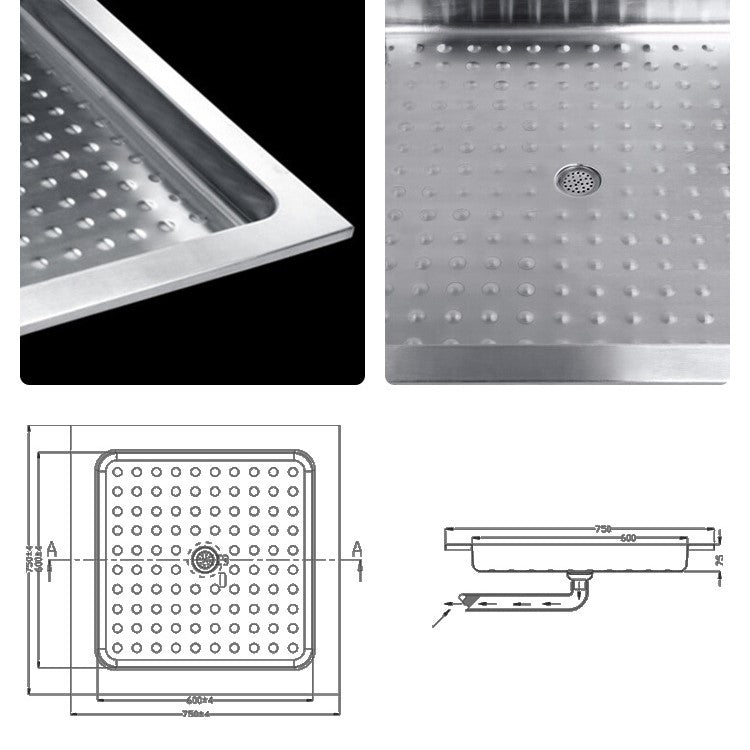 304 Stainless Steel RV Shower Base – Anti-Slip & Leak-Proof